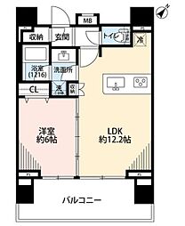 プレール・ドゥーク押上4 1LDKの間取図画像