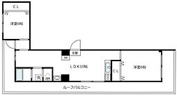 カールトンコート 4階2LDKの間取り