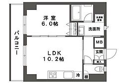 エシュレ湘南 1LDKの間取図画像