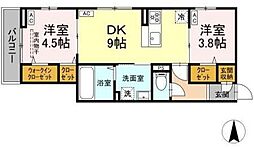 セレスティア南花畑VI 2DKの間取図画像