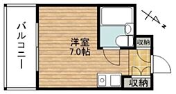 コーストサイド湊 ワンルームの間取図画像