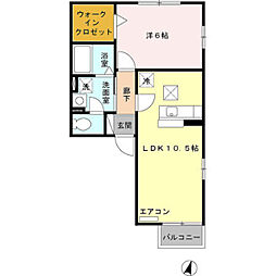 エスポワール 1LDKの間取図画像