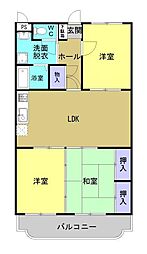 グランディール1 3LDKの間取図画像