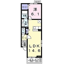 サニーハウス縁 1LDKの間取図画像