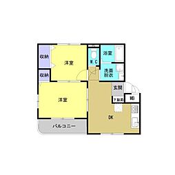 エクセレントハイツ 2DKの間取図画像