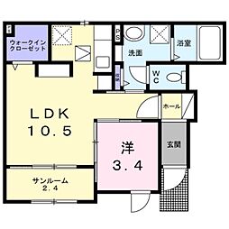 フローレスタ 1LDKの間取図画像