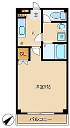フラットフィールド 1Kの間取図画像