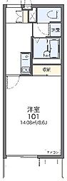 レオネクストハーベストハウス2 1Kの間取図画像