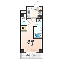 AILE尼崎西 1Kの間取図画像