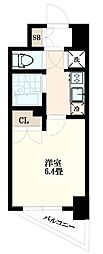 パレステュディオ五反田ステーションフロント 1Kの間取図画像