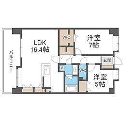 ファーネスト東公園 2LDKの間取図画像