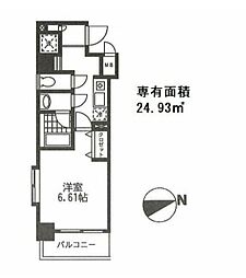ロンスリーイースト 1Kの間取図画像