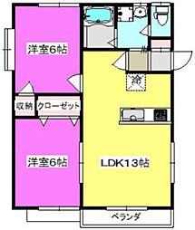 メゾンド高野 2LDKの間取図画像