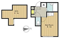 リヴェール橋本 1階1Kの間取り