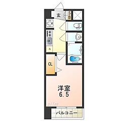 アドバンス大阪ブリアント 15階1Kの間取り