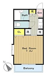 チェリーパイ5 1Kの間取図画像