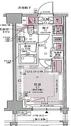 クレヴィア山吹神楽坂 2階1Kの間取り