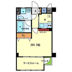 RITZ東住吉 ワンルームの間取図画像