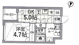 TAS上北沢レジデンス 1DKの間取図画像