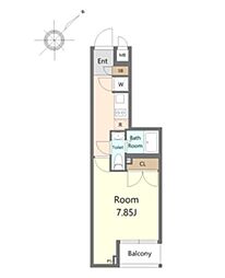 ビバリーホームズ練馬桜台 2階1Kの間取り