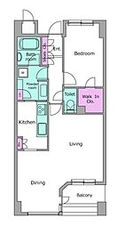 レジディアタワー上池袋 パーク棟 8階1LDKの間取り