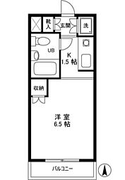 マリオン新小岩 1Kの間取図画像