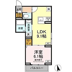 セレスティア青井 1LDKの間取図画像