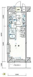 ルーブル五反野 1Kの間取図画像