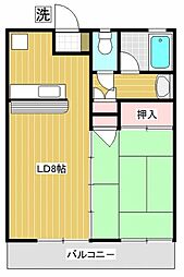 桐ノ木ハイツ 1LDKの間取図画像