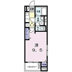ルミエール 1Kの間取図画像