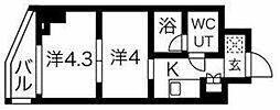 スパシエ蒲田グランドタワー 2Kの間取図画像