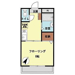 レオ中野ビル 1Kの間取図画像