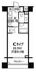 TLRレジデンス両国 2階1Kの間取り