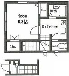 グランメール市ヶ谷 2階1Kの間取り