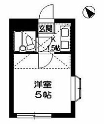 プラザドゥサビーネB 1Kの間取図画像