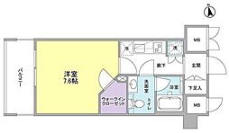VANTAGEHASUNE 1Kの間取図画像
