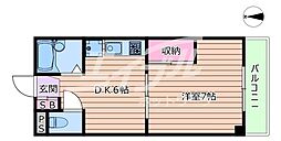 きむらマンション 1DKの間取図画像