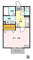 グレース富士見台 1Kの間取図画像