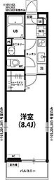 リブリ・ニューフィールド 1Kの間取図画像