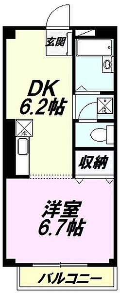 東京都八王子市明神町１丁目(賃貸マンション1DK・3階・29.03㎡)の写真 その2