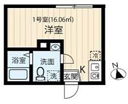 フィオーレ西日暮里A ワンルームの間取図画像