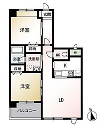 ルリアン湘南 2LDKの間取図画像