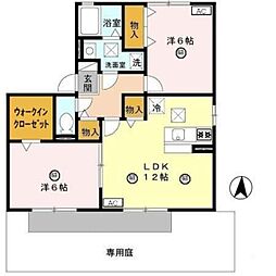 キャトルセゾンC 2LDKの間取図画像