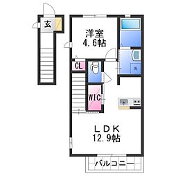 サンメゾン紀三井寺 1LDKの間取図画像