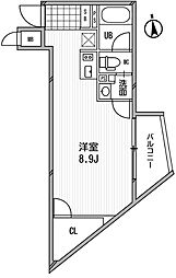 アーデン芝公園 ワンルームの間取図画像
