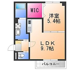 オガールコートナカモズ 1LDKの間取図画像