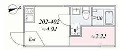 trias253 1DKの間取図画像