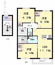 シャーメゾン北野 A0203 ｜ 福岡県久留米市北野町中36-1（賃貸アパート3LDK・1階・76.76㎡） その2