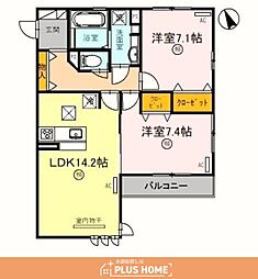 ミル・クレール和歌浦シーサイドヴィラ 2LDKの間取図画像