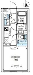 crealpremier笹塚 1Kの間取図画像